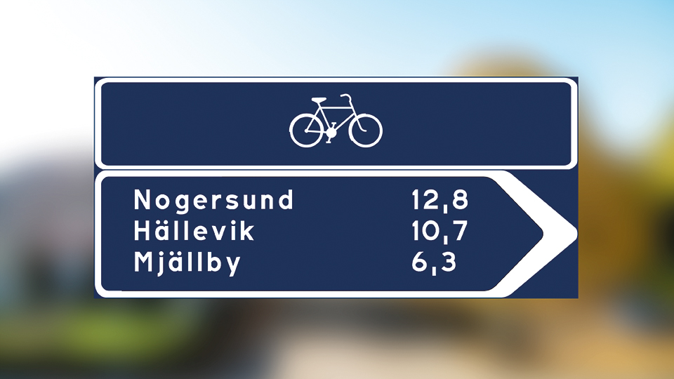 De nya skyltarna kommer att vara av modellen på bilden, och just varianten ovan kommer att vara uppsatt vid resecentrum. Foto: Sölvesborgs kommun.