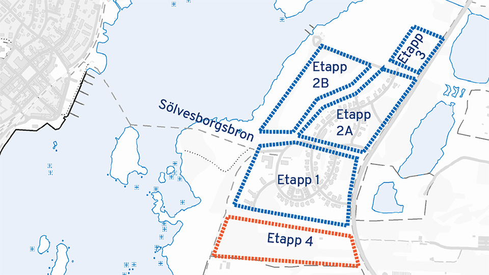 Kartbild över stadsdelen Ljungaviken. Illustration: Sölvesborgs kommun.
