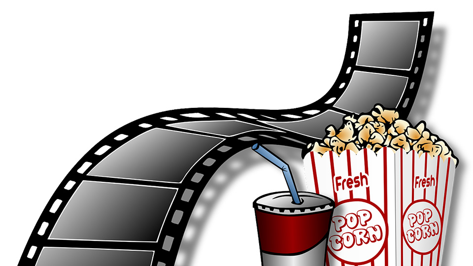 Grafisk bild över en filmrulle, popcorn och dricka