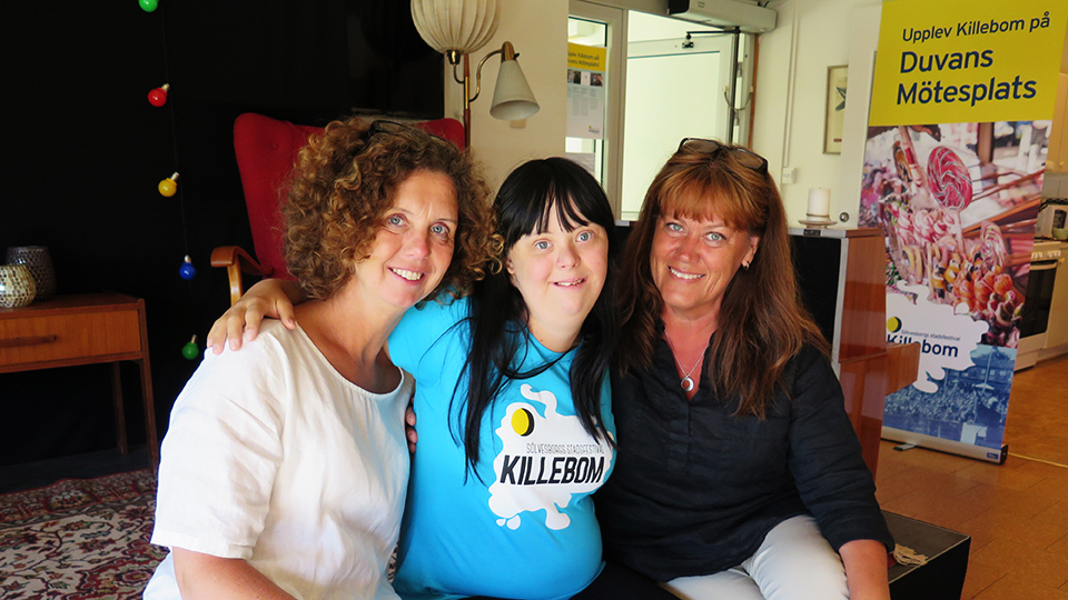 Från vänster: Camilla Enarsson, Tilly Lindahl och Anki Olofsson på Duvans mötesplats