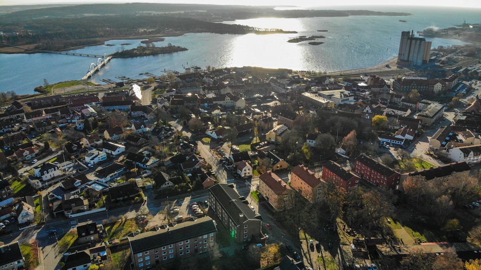 Drönarfoto över Sölvesborgs stad