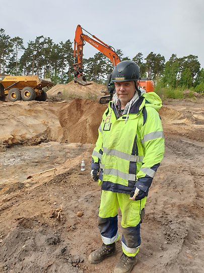 Bo Knarrström vid utgrävningen av Ljungaviken 2020. Foto: Sölvesborgs kommun.