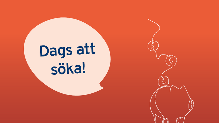 Grafisk bild med text dags att söka