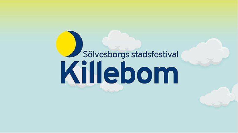 Grafisk bild med texten Killebom Sölvesborgs stadsfestival